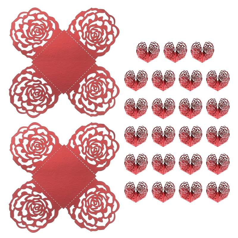 25PCS 4 Inch Truffle Wrappers for Wedding Birthday, Red