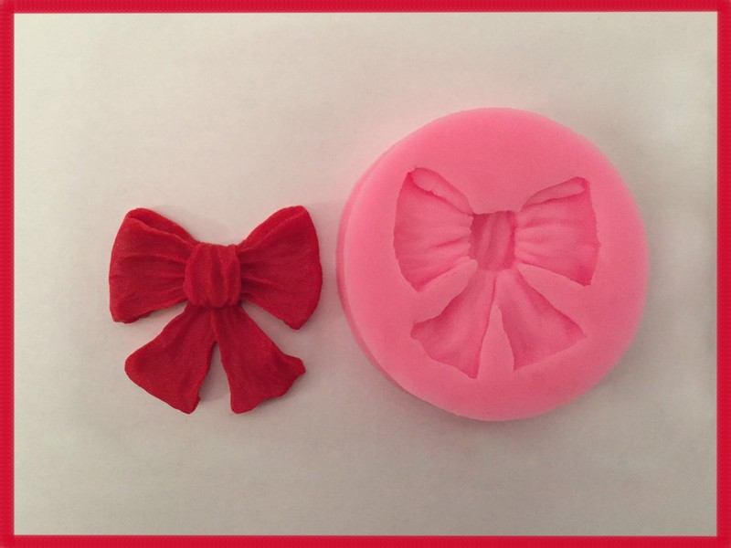 SINGLE Bow Ribbon Silicone Mould Sugarcraft, Cake flower, Fondant, Soap UK gallery