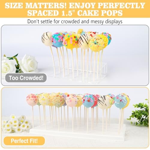 Cake Pop Display Stand Holder - 35 Holes Large Capacity Lollipop Holder White gallery