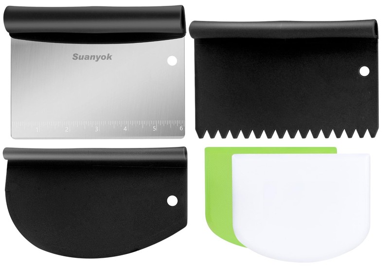 Bench Scraper Food Vegetable Chopper,Stainless Steel Pizza Dough Scraper-Flex…