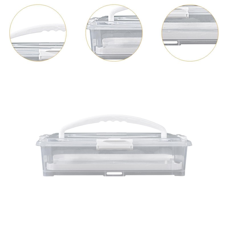 Portable Cake Carrier Cake Storage Container Sturdy with Handle Cake Box for gallery
