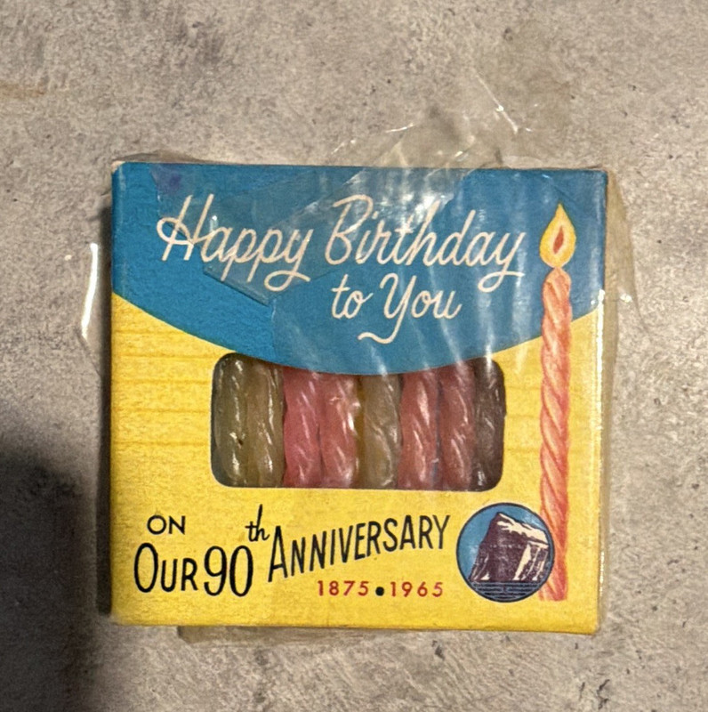 The Prudential 90th Anniversary 1875-1965 “Happy Birthday to You” Cake Candles