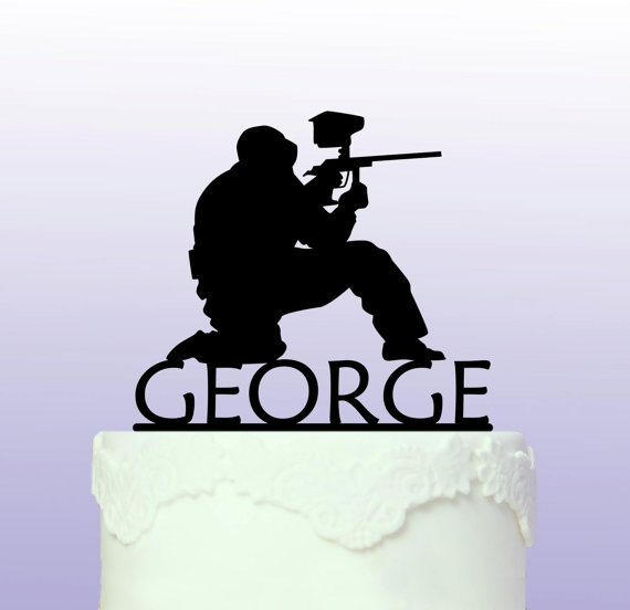 Personalised Paintballing Acrylic Cake Topper