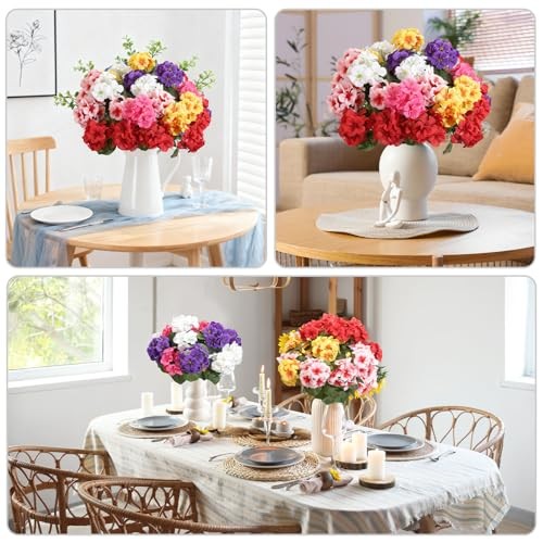 Artificial Geraniums Silk Artificial Flowers for Outdoor Indoor, 6 Mixed Colors gallery