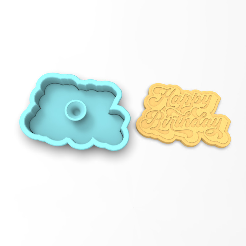 Happy Birthday Cookie Cutter & Stamp #2 | Party Cumpleanos Bday Kid Celebrate gallery