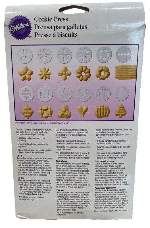 Wilton Cookie Press with 12 Disks - Easy Squeeze Baking Tool, Boxed gallery