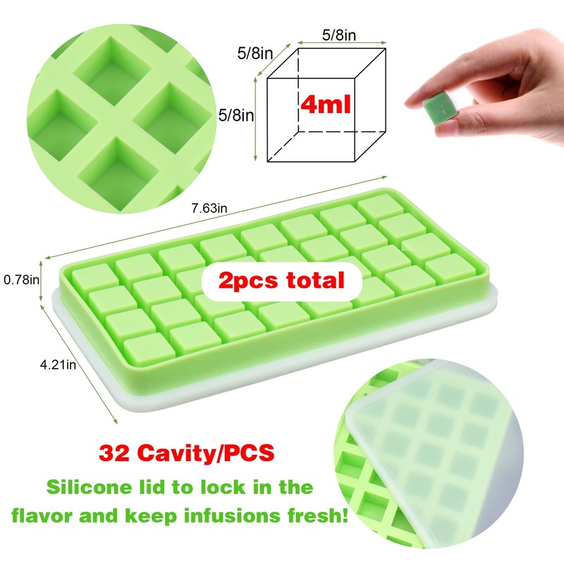 2Pcs Silicone Molds for Herb-Infused Oil Cubes, 32 Cavity Candy Gummy Molds w... gallery