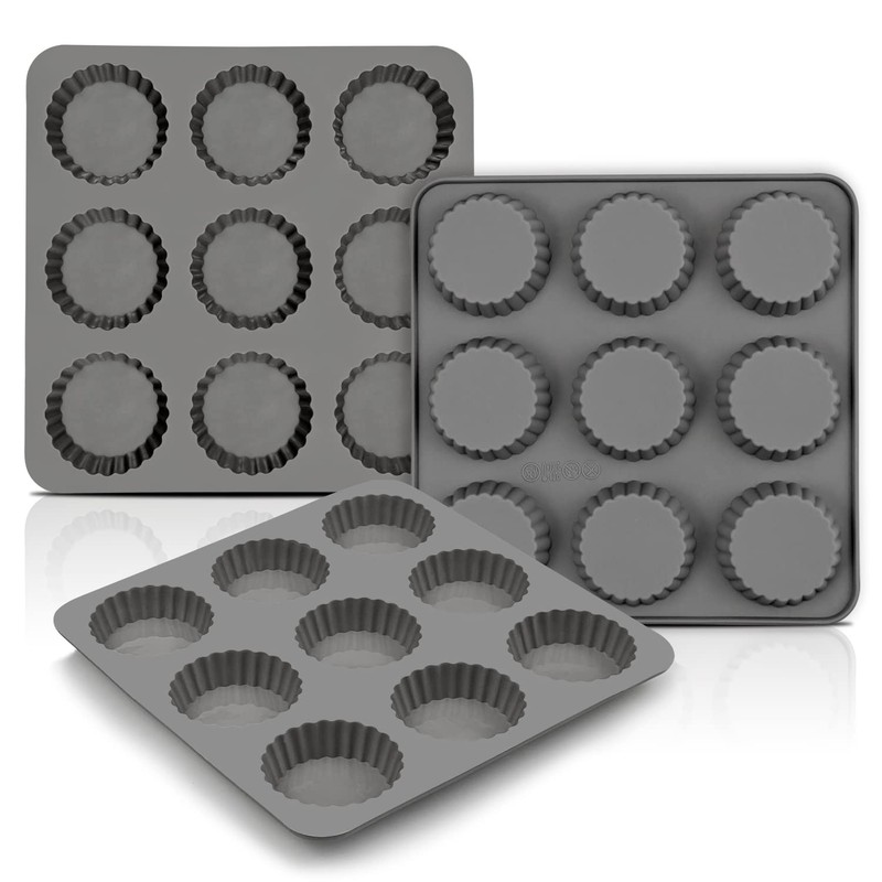 Chocolate Almond Peanut Butter Cup Mold – (3PCS) 9 Cup Bite Size Fat Bombs Snack