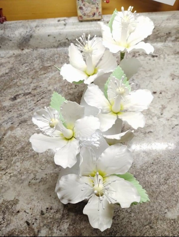 2 HANDMADE GUM PASTE HIBISCUS: Choose Your Color(s) – Decorate Your Own Cake!
