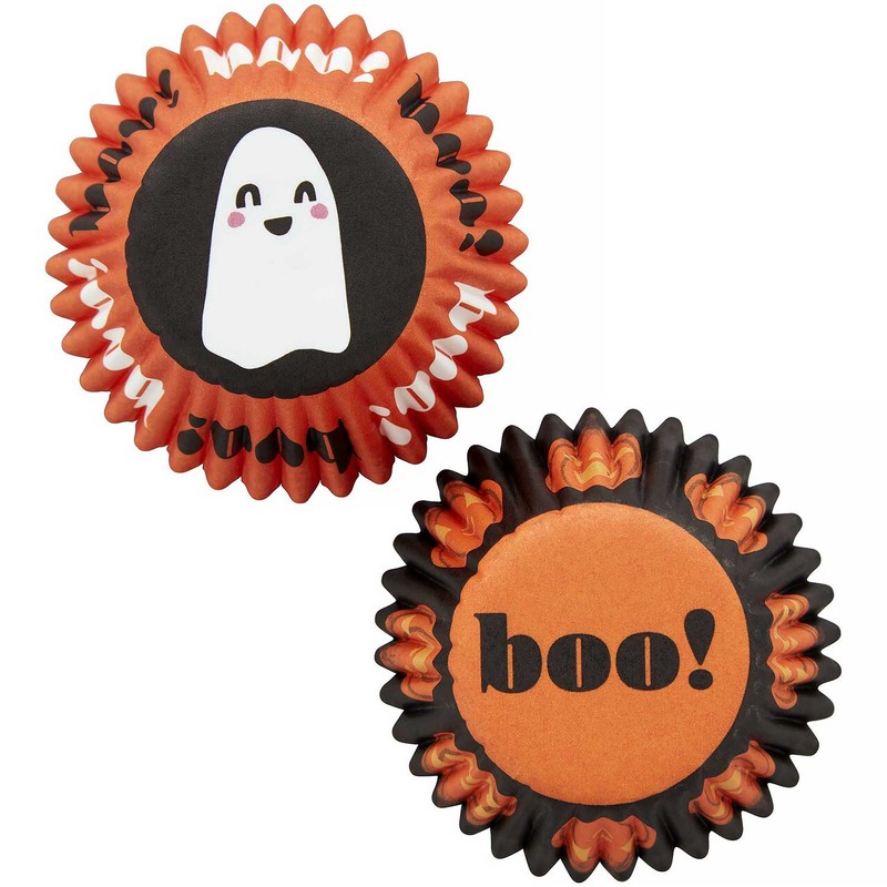 Halloween Ghost BOO! Mini Wilton 50 Ct Baking Cups Cupcake Liners