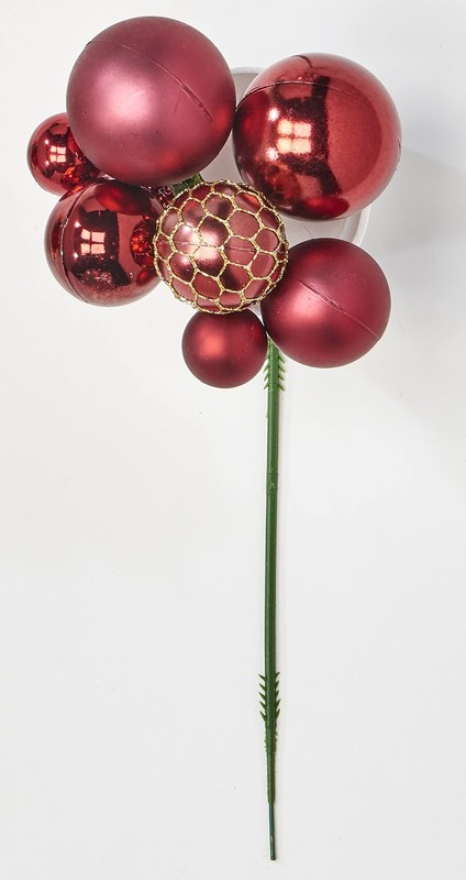 Worth Imports Christmas Ball x 7, Burgundy, Set of 12 Pick