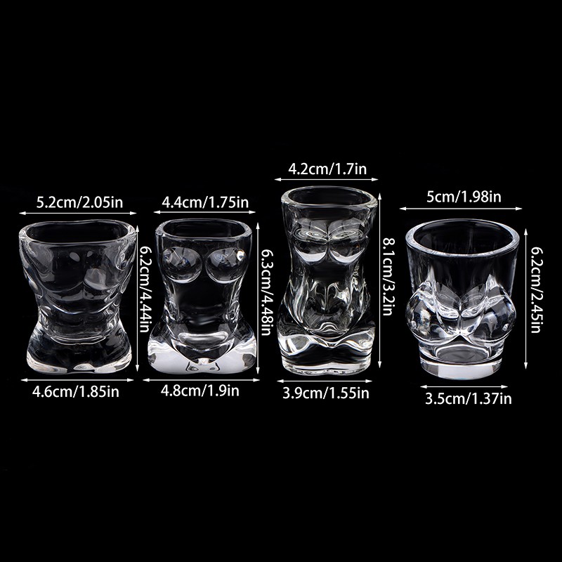 1PC New Unique Beer Cup Funny Men Women Body Shaped Transparent Wine Glass gallery