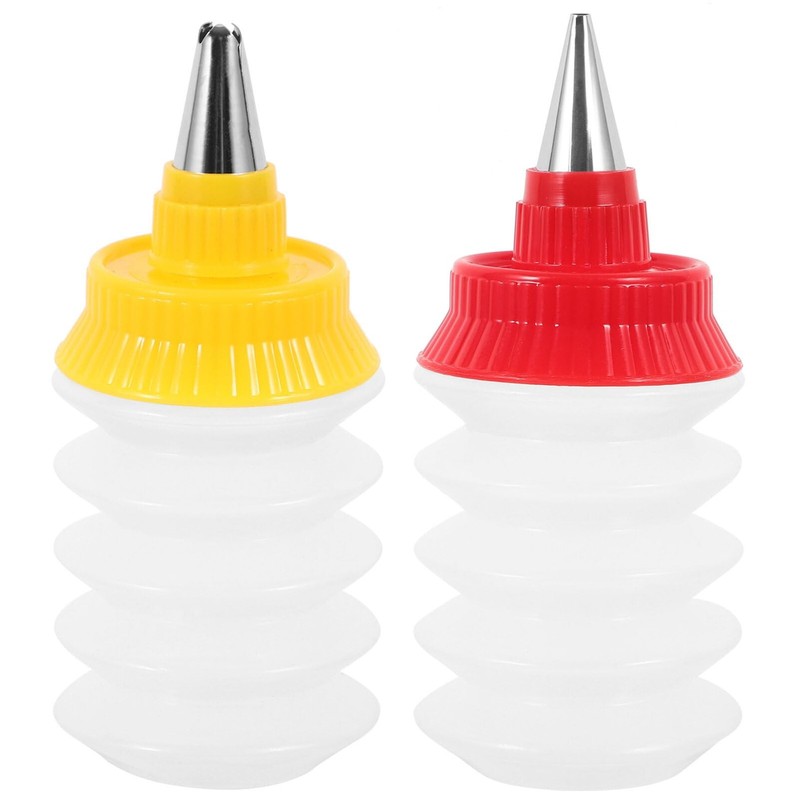 2-Pack Cookie Icing Bottles Reusable Squeeze Piping Bottles for Cake Decorati…