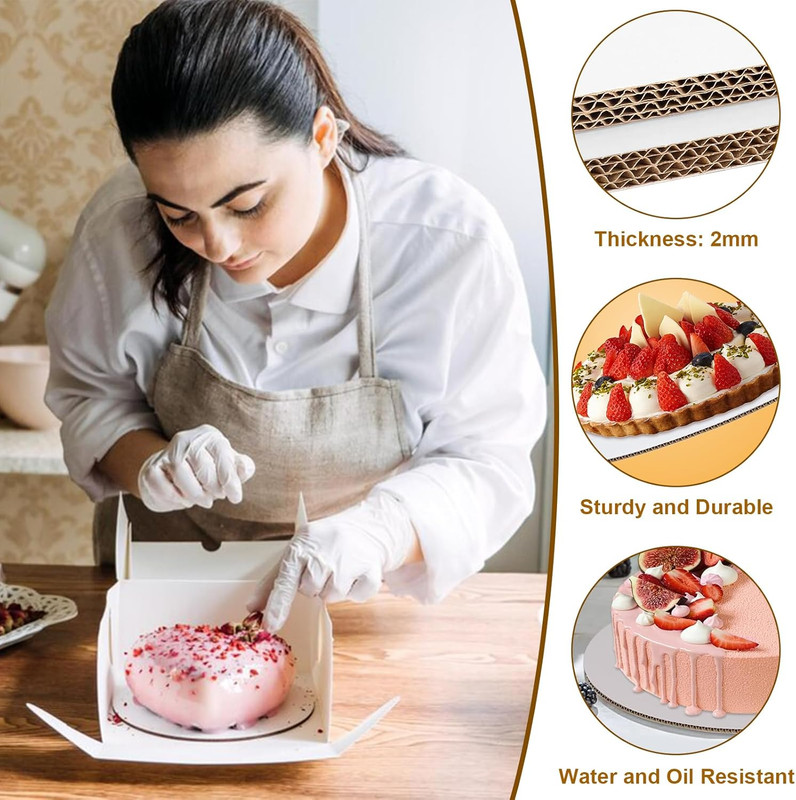 8 Pcs Cake Boards 10 Inch Round, Food-Grade White Cake Board Rounds, Sturdy Card gallery