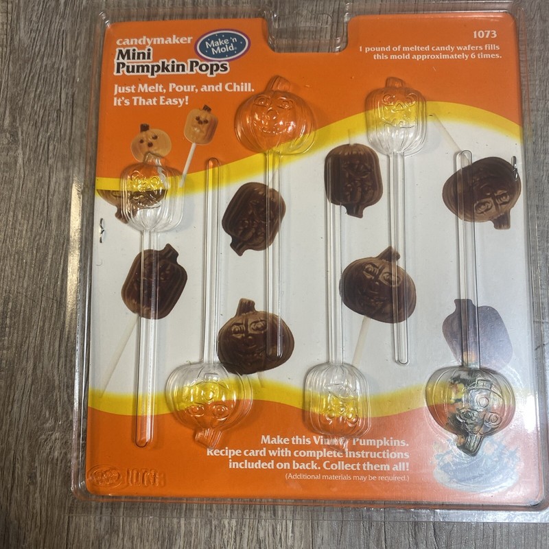 Vtg Make ‘n Mold Mini Pumpkin Pops Candy Melt Lollipops Maker Lot Of 3 gallery