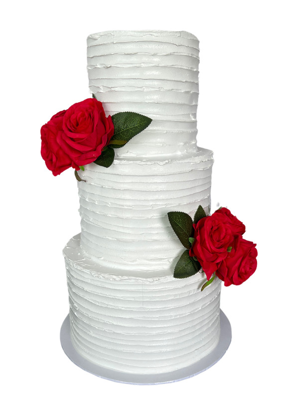 FromJennWithLove Fake Cake Display – 3 Tier Textured Artificial Cake