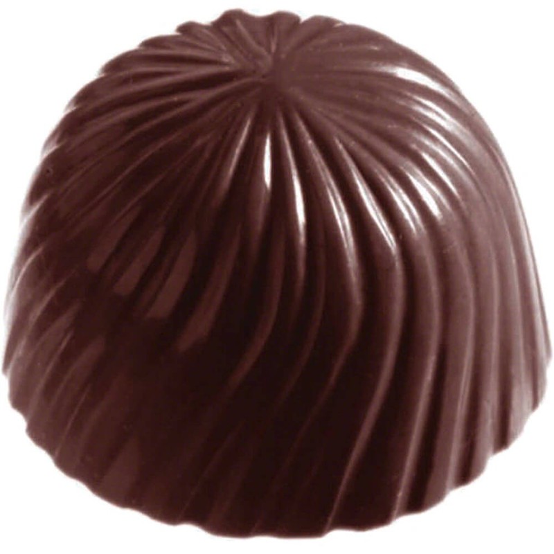 CHOCOLATE WORLD POLYCARBONATE ROUND SWIRLS CHOCOLATE MOLDS, SHEET OF 24 380152