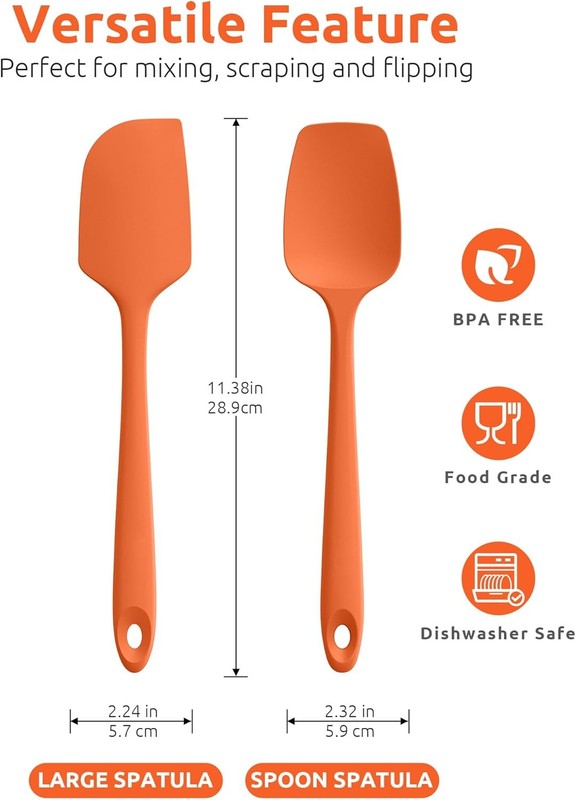 Flat Spatula & Spoon Spatula: 600ºF Heat Resistant Silicone Bowl gallery