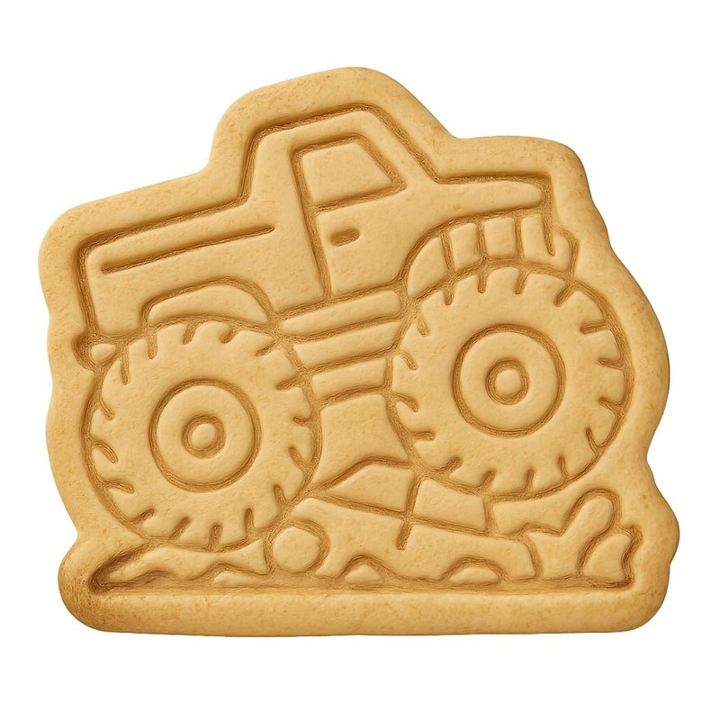 Car Crushing Monster Truck Cookie Cutter & Stamp - 4x3.5" Premium Kitchen gallery
