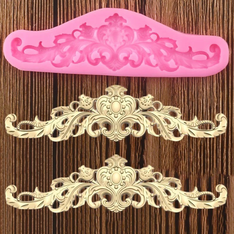 Sugarcraft Cake Border Silicone Mold Baroque Scroll Relief Fondant Chocolate