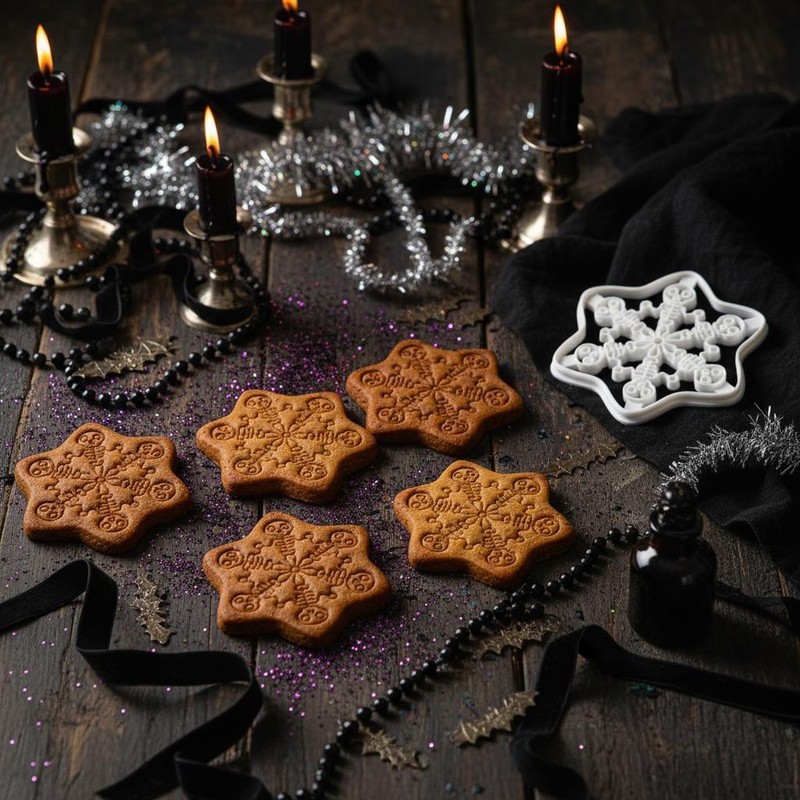 Dancing Skeleton Snowflake Cookie Cutter - Gothic Christmas xmas spooky winter gallery