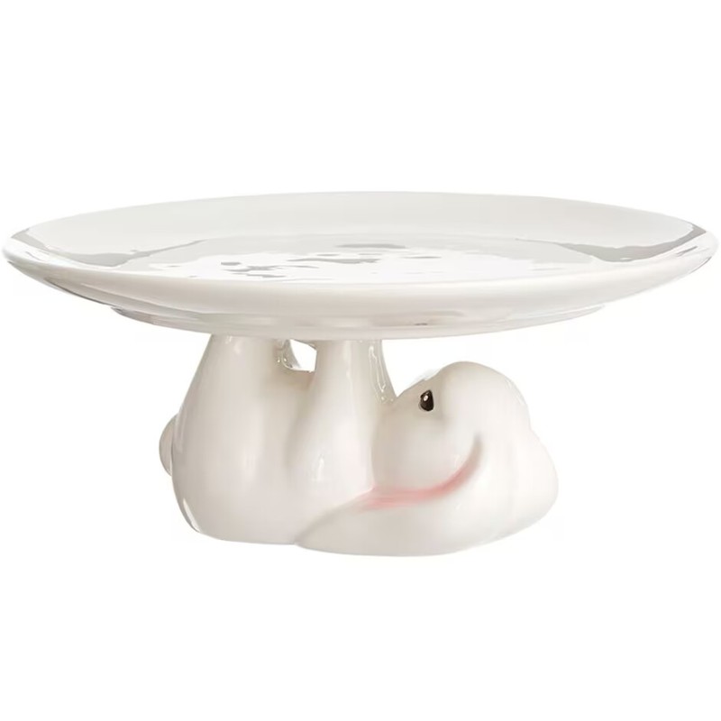 Easter Bunny Rabbit Cake Stand Ceramic Cupcake Centerpiece Spring Table Decor gallery
