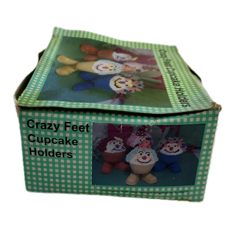 Crazy Feet Cupcake Holder Silicone Orange Purple Blue Yellow with Box gallery