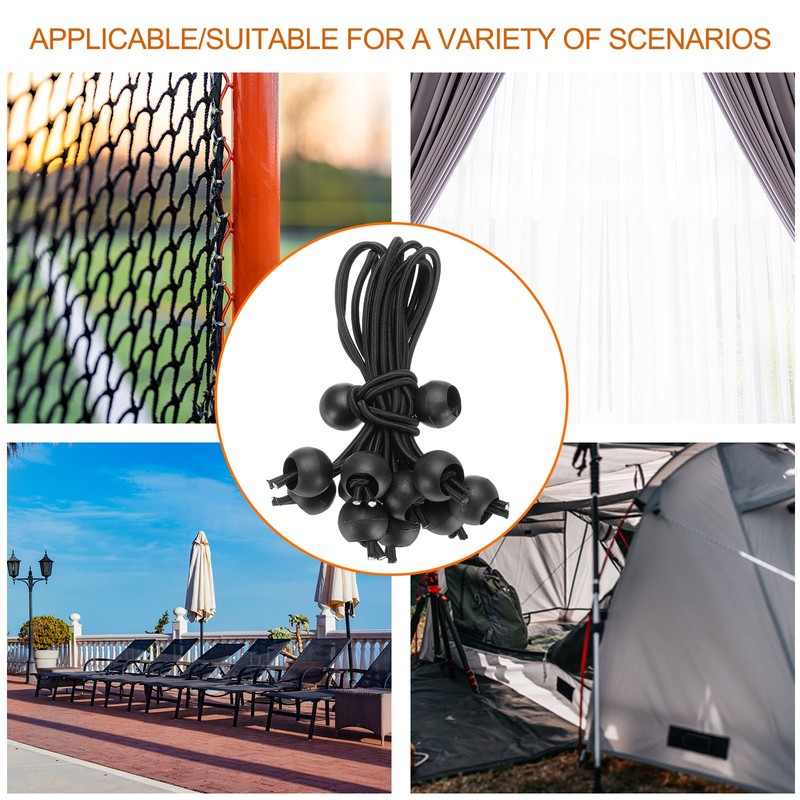 20Pcs Ball Bungee Cords 6" Heavy Duty Bungee Cord Balls for Tent Holding, Black gallery