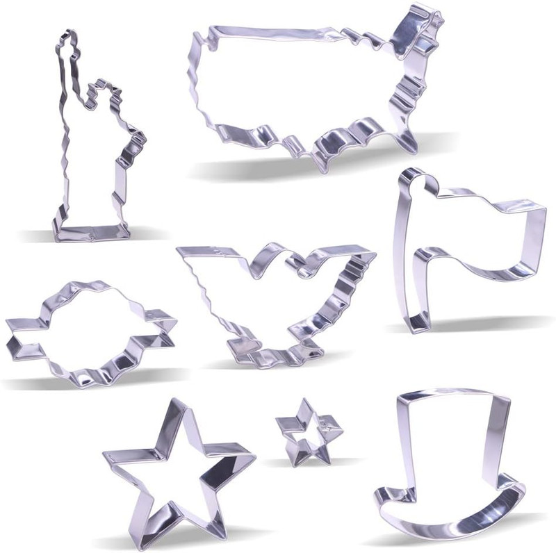 4th of July Cookie Cutter Set - 8 Piece - Stainless Steel gallery