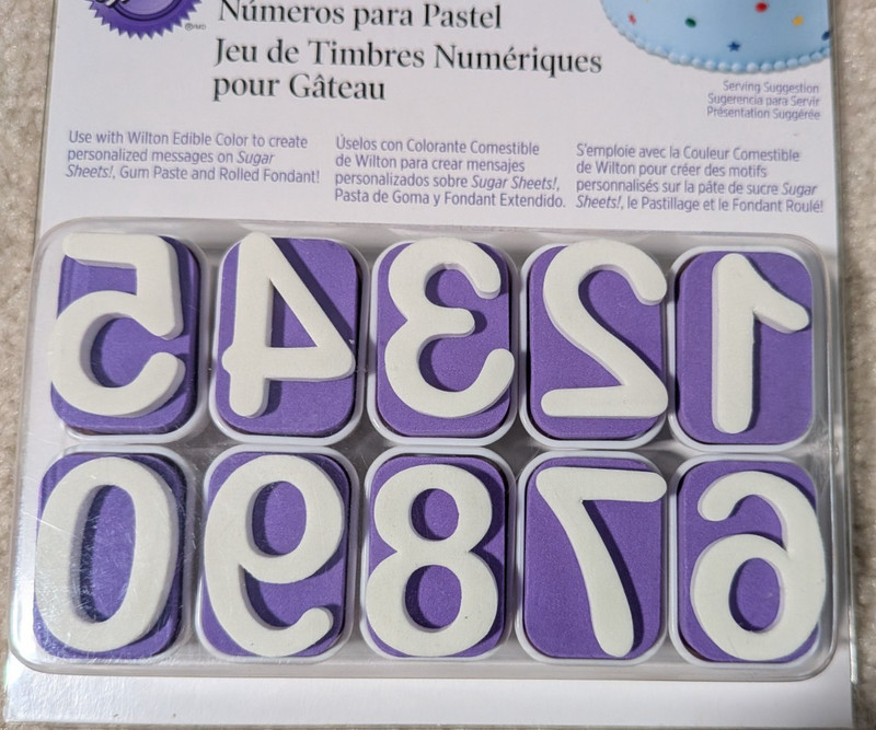 WILTON Classic Number Cake Stamp Set 10 Piece use w/ Rolled Fondant Sugar Sheets gallery