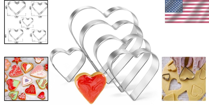 Heart Cookie Cutter Set Stainless Steel Small Biscuit Mold for Kids Party gallery