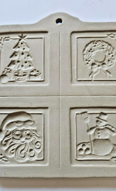 Vintage 1994 Brown Bag Paper Art Christmas Gift Tag Mold Pottery Hill Design WOW gallery