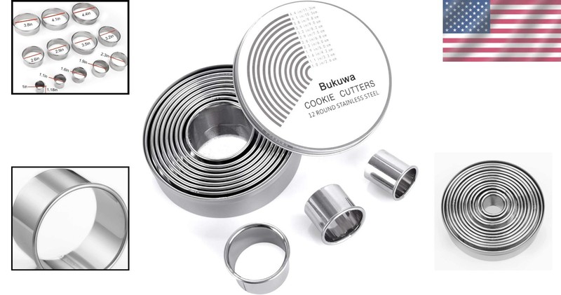 12-Piece Graduated Stainless Steel Cookie Cutter Set - Versatile Baking Tools gallery