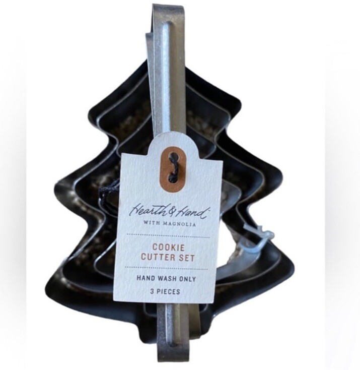 Hearth and Hand Magnolia Christmas Tree 3pc Metal Cookie Cutter Set w/ Handles