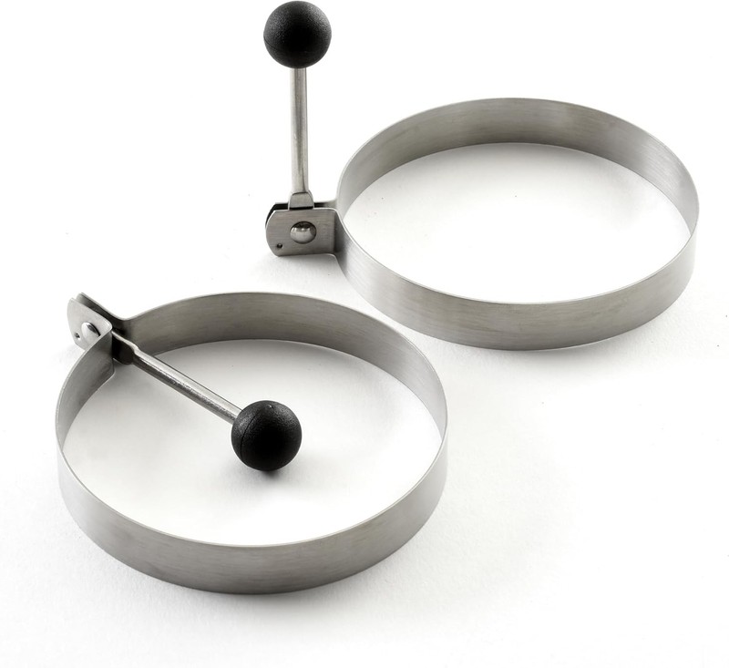 Stainless Steel Round Egg/Pancake Rings, 3.75″, Silver