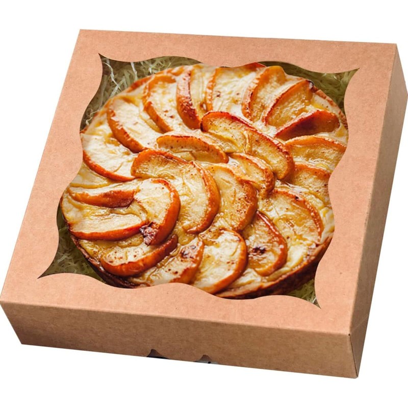 Auto-pop Up Brown Pie Boxes with Window 12x12x3 Inch 24Packs Cookie Donut Bak…