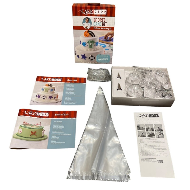 Cake Boss 28 Piece Sports Cake Kit Cookie Cutters New (opened box) Never Used gallery