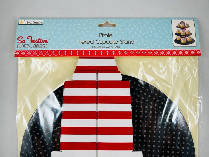 TPC Studio So Festive Party Decor PIRATE Tiered Cupcake Stand, Holds 12 Cupcakes gallery