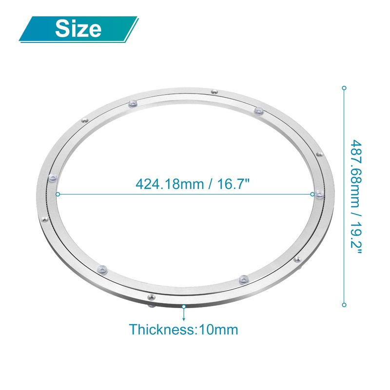 Aluminum Lazy Susan Metal Rotating Turntable 20 Inch for Dining-Table Silver gallery