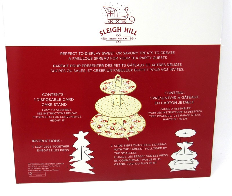 Sleigh Hill 3 Tier Cardboard Christmas Cupcake Cake Treat Stand Tower Santa gallery