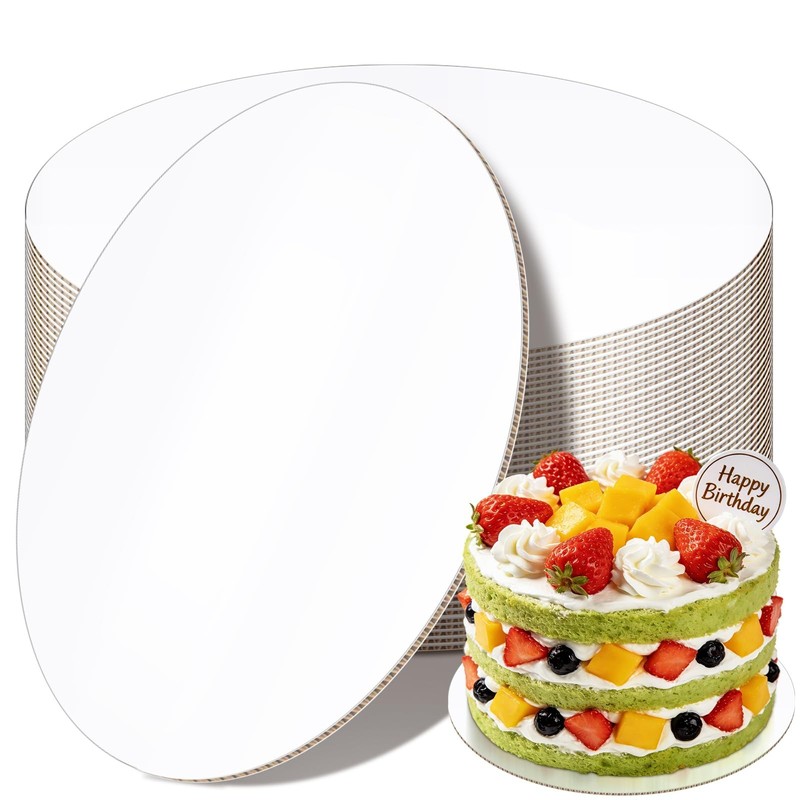 12 Pack 12 Inch Round Cake Boards,White Cardboard Cake Rounds 12 inch, Cake C…