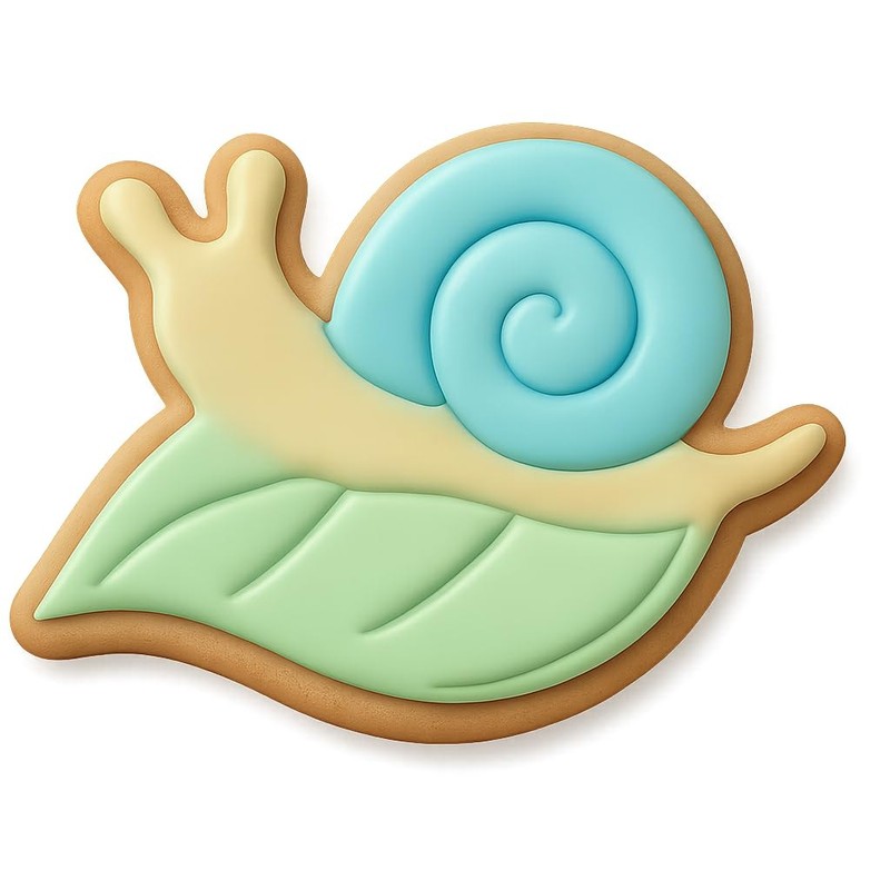 Leaf-Crawling Snail Cookie Cutter & Stamp - 4x3.2 Fun Kitchen Baking gallery