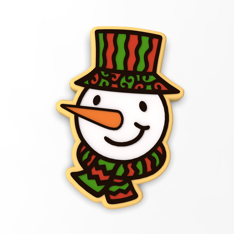 Snowman Face Cookie Cutter & Stamp #1| Winter Christmas Snowday Xmas Snowing gallery