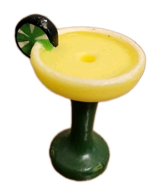 Set/10 Wax Margarita Glasses Candle Holder Cake Cupcake Toppers NEW gallery