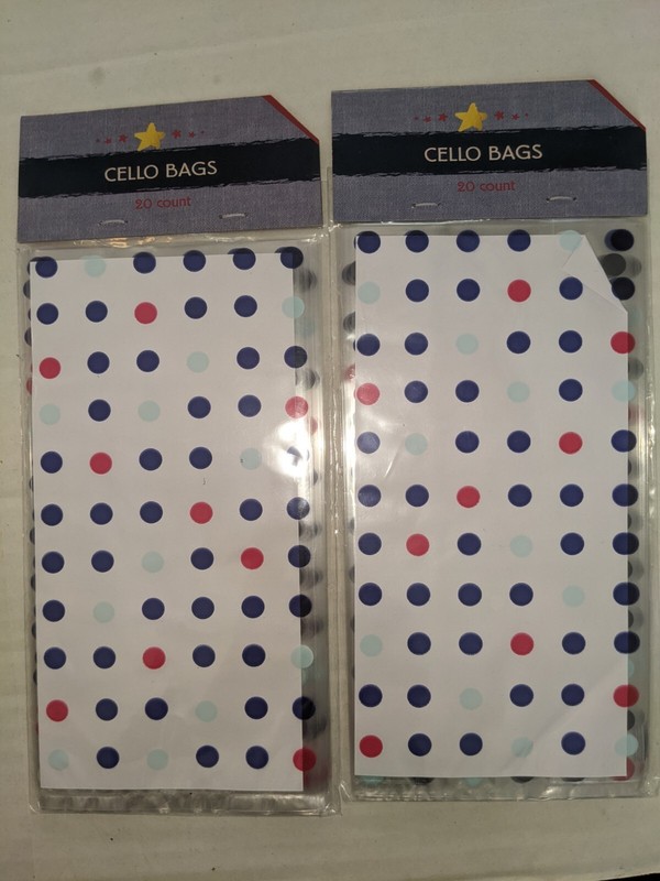 Dots Cello Treat Bags 40 Bags with Ties Party Baking Crafts Treats 8″ x 4″