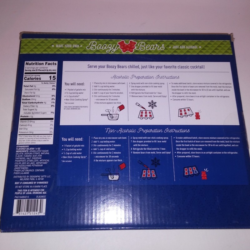 Boozy Bears Gummy Bear Maker Mold and Dropper Just Add Alcohol Strawberry New gallery