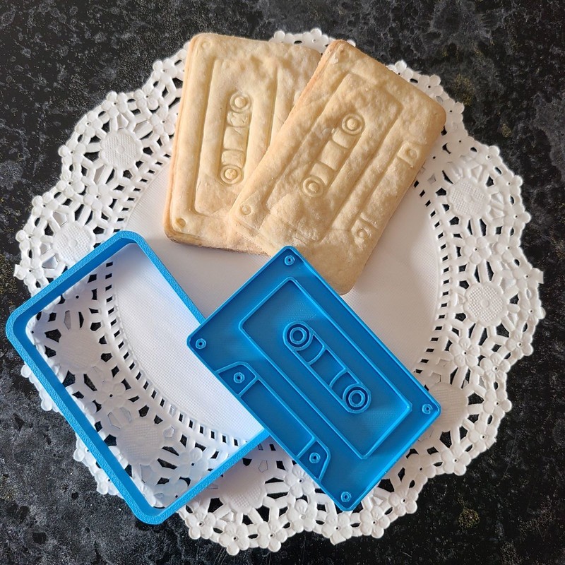 Cassette Tape Cookie Cutter & Stamp - Perfect Gift Birthday Party gallery