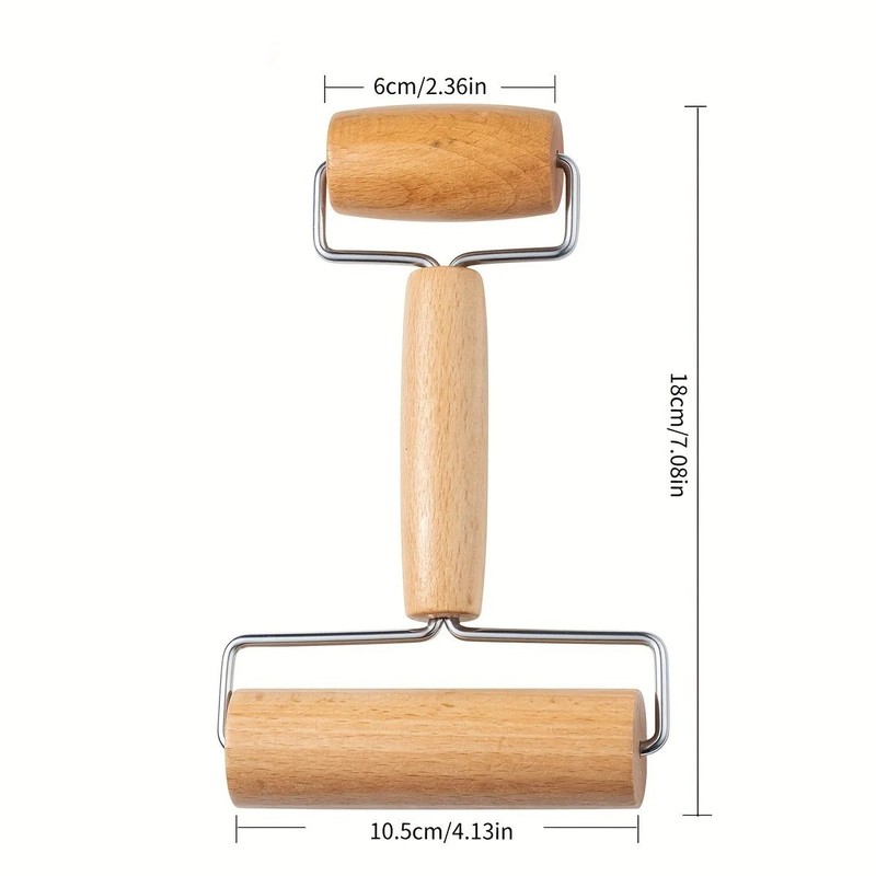Double Dough Roller Wooden Clay Rolling Pin Craft Tool gallery