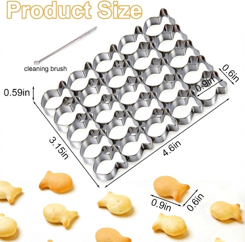 Gold Fish Cracker Cutter 25 Cavity Fish Cookie Cutter Mini Gold Fish Shapes gallery