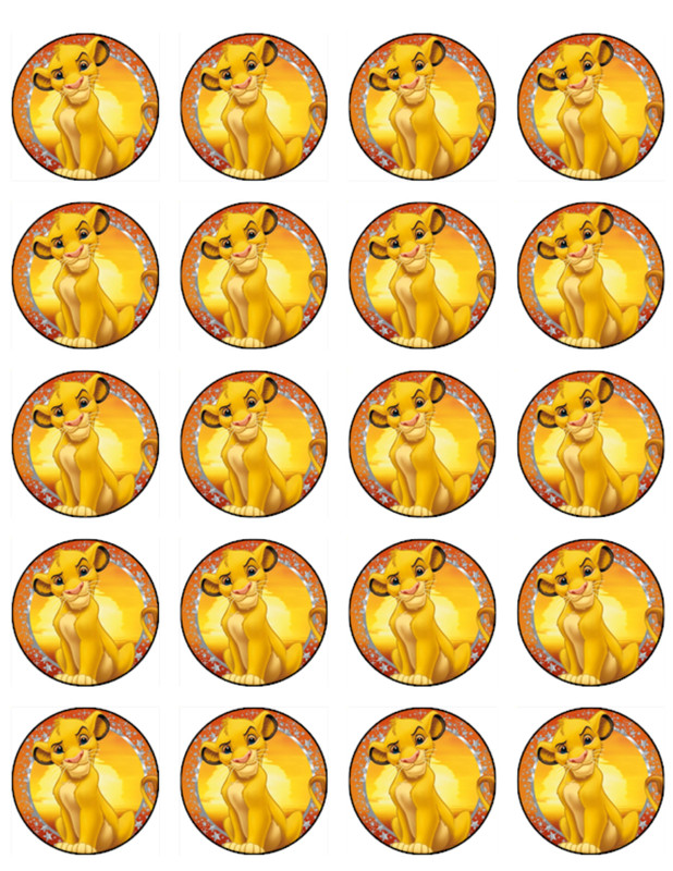 Lion King Edible Wafer Cupcake Toppers – Jungle Birthday Party Cake Decorations gallery